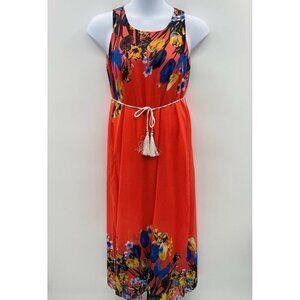 Womens Large Chiffon Floral Swim Suit Cover-Up Maxi Dress Beachwear Resortwear